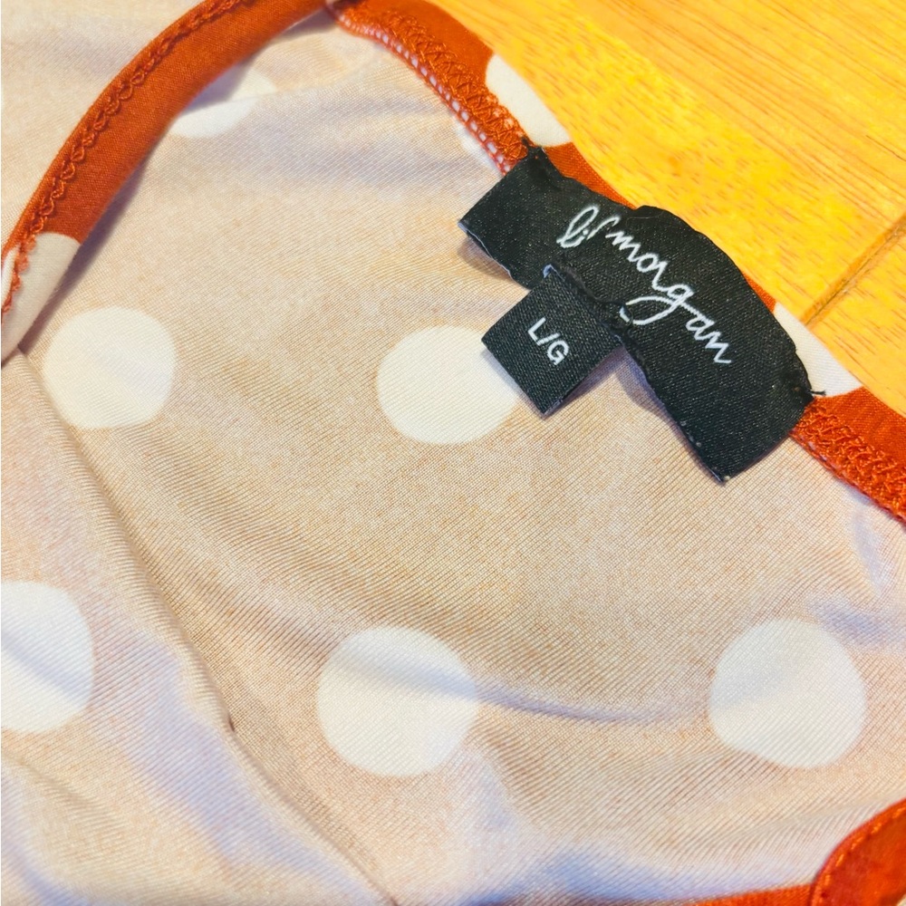 #2 Chic Orange Polka Dot Midi Dress - Picture 3 of 6